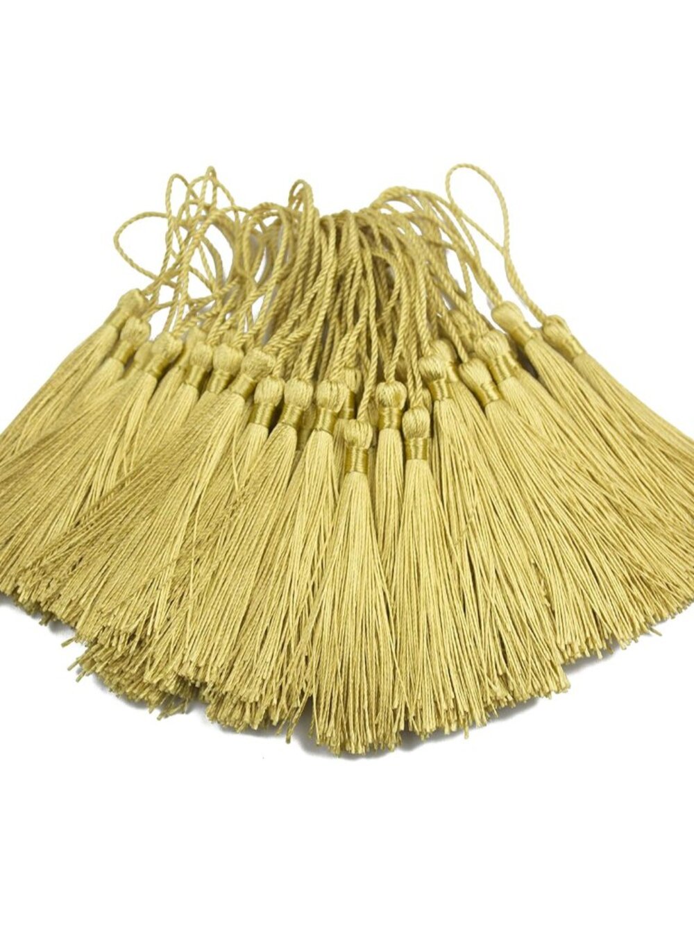 100Pcs 5 Inch Silky Bookmark Tassels for Jewelry, SouvenirLight Gold